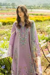 Unstitched 3-PC Chikan Embroidered Lawn Hemline Secret Garden By Mushq | Pixies Blossom